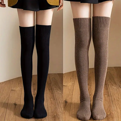 Buy 1 Get 1 Free - Warm and Over-the-Knee, Woolen Socks – Knitted, Non-Slip, Stylish Comfort