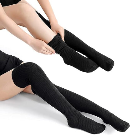 Buy 1 Get 1 Free - Warm and Over-the-Knee, Woolen Socks – Knitted, Non-Slip, Stylish Comfort
